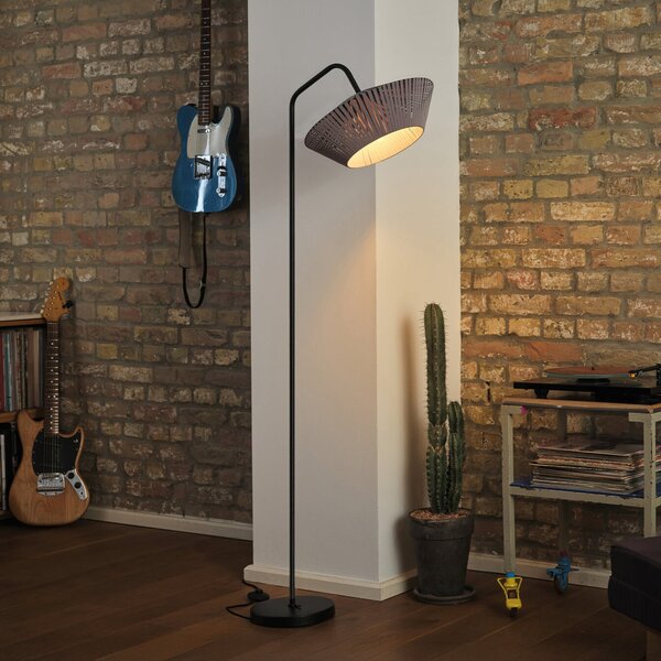 OSRAM Φωτιστικό δαπέδου Decor Stripes, γκρι, ύφασμα, E14, Γκρι, Σαλόνι / τραπεζαρία, Ύφασμα / Κλωστοϋφαντουργία
