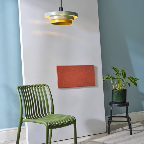 OSRAM Κρεμαστό φωτιστικό Decor Layers, πράσινο/κίτρινο, χάλυβας, E27, ρυθμιζόμενος, Πράσινο, Κουζίνα, Μέταλλο, σύγχρονο