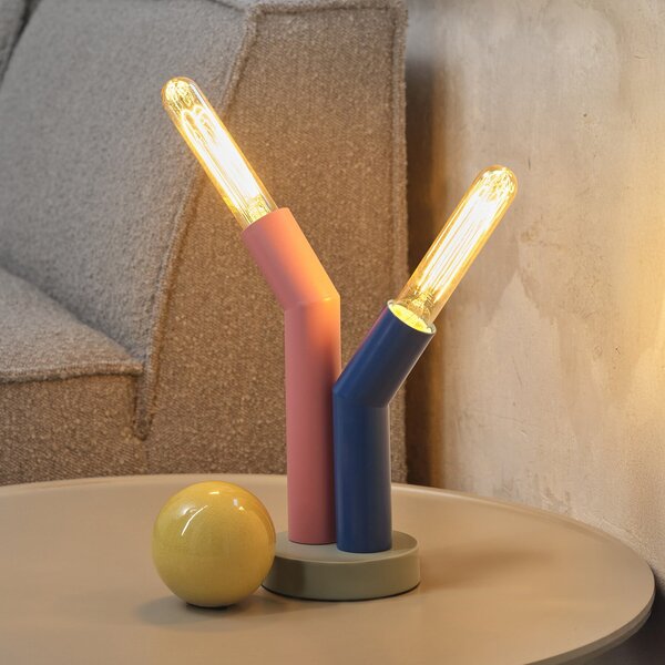 OSRAM Λάμπα τραπεζιού Decor Straw, 2 φλόγες, πολύχρωμη, ατσάλι, E27, Πολύχρωμο, Σαλόνι / τραπεζαρία, Μέταλλο, σύγχρονο