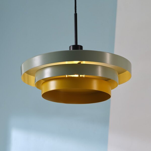 OSRAM Κρεμαστό φωτιστικό Decor Layers, πράσινο/κίτρινο, χάλυβας, E27, ρυθμιζόμενος, Πράσινο, Κουζίνα, Μέταλλο, σύγχρονο