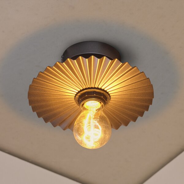 OSRAM Φωτιστικό οροφής Decor Plissee, γκρι, χάλυβας, E27, ρυθμιζόμενος, Γκρι, Σαλόνι / τραπεζαρία, Μέταλλο, σύγχρονο