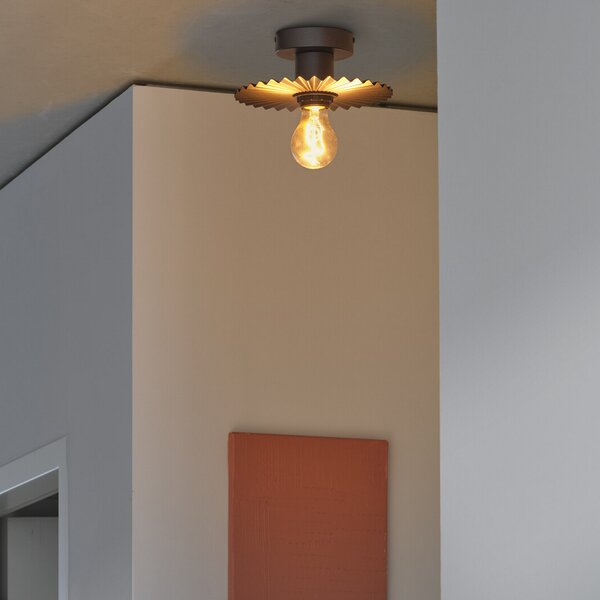 OSRAM Φωτιστικό οροφής Decor Plissee, γκρι, χάλυβας, E27, ρυθμιζόμενος, Γκρι, Σαλόνι / τραπεζαρία, Μέταλλο, σύγχρονο