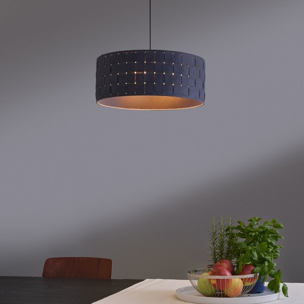 OSRAM Κρεμαστή λάμπα Decor Felt Weaving, Ø 48 cm, γκρι, τσόχα E27, ρυθμιζόμενος, Γκρι, Σαλόνι / τραπεζαρία, Ύφασμα / Κλωστοϋφαντουργία