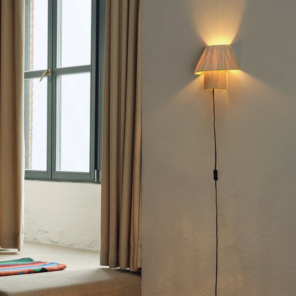 OSRAM Φωτιστικό τοίχου Decor Bamboo Paper Hat, μπαμπού E27 βύσμα, Καφέ / Σκουριάς, Σαλόνι / τραπεζαρία, Μπαμπού, Εξοχική κατοικία / Ρουστίκ