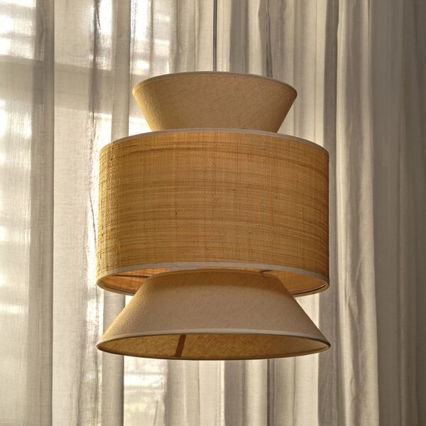 OSRAM Κρεμαστό φωτιστικό Decor Wrap Cone, μπεζ, λινάρι, λινό, E27, ρυθμιζόμενος, Μπεζ, Σαλόνι / τραπεζαρία, Ύφασμα / Κλωστοϋφαντουργία, Εξοχική κατοικία / Ρουστίκ