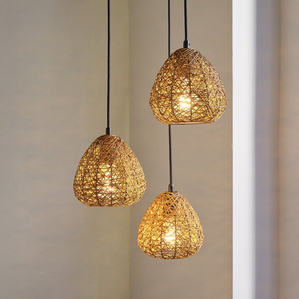 OSRAM Κρεμαστή λάμπα Decor Paper Drop, 3 φλάντζες, στρογγυλή, μπεζ, E27, ρυθμιζόμενος, Μπεζ, Σαλόνι / τραπεζαρία, Χαρτί / χαρτόνι, Εξοχική κατοικία / Ρουστίκ