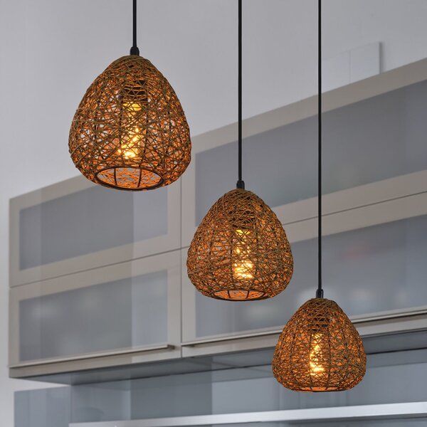 OSRAM Κρεμαστή λάμπα Decor Paper Drop, 3 φτερά, μπεζ, E27, ρυθμιζόμενος, Μπεζ, Σαλόνι / τραπεζαρία, Χαρτί / χαρτόνι, Εξοχική κατοικία / Ρουστίκ