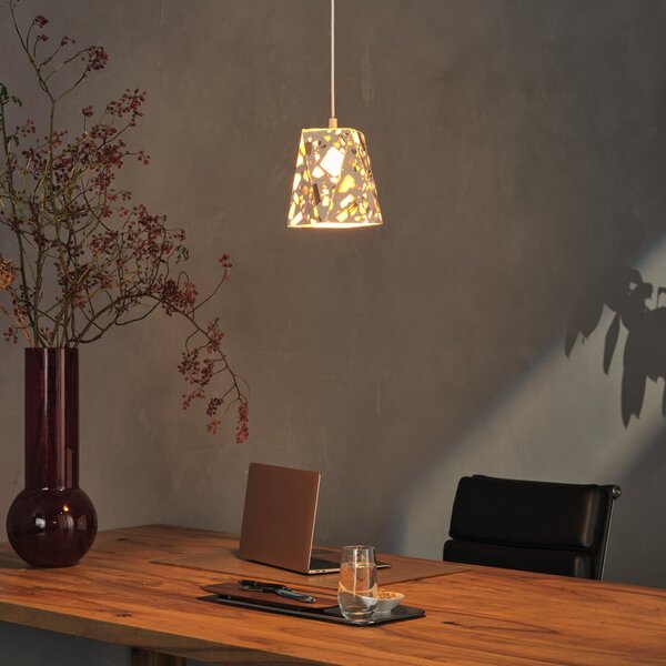 OSRAM Κρεμαστή λάμπα Decor Gleam Box, Terrazzo, μπεζ, E27, ρυθμιζόμενος, Μπεζ, Σαλόνι / τραπεζαρία, Μάρμαρο
