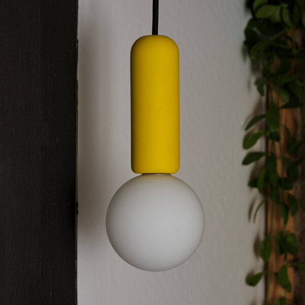 OSRAM Κρεμαστό φωτιστικό Decor Concrete Mic, κίτρινο, σκυρόδεμα, G9, ρυθμιζόμενος, Κίτρινο, Σαλόνι / τραπεζαρία, Σκυρόδεμα, σύγχρονο