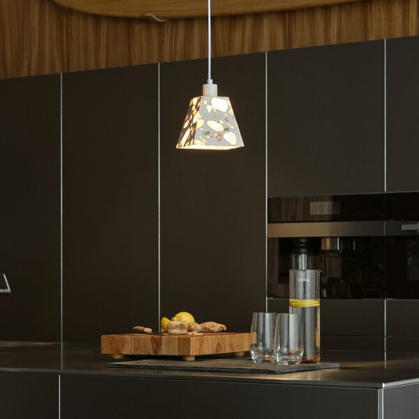 OSRAM Κρεμαστό φωτιστικό Decor Gleam Weight, Terrazzo, μπεζ, E14, ρυθμιζόμενος, Μπεζ, Σαλόνι / τραπεζαρία, Μάρμαρο