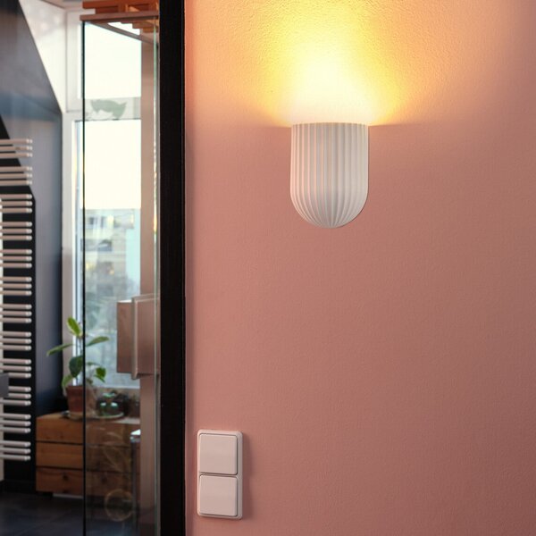 OSRAM Φωτιστικό τοίχου Decor Plaster Routes, λευκό, γύψος, GU10, ρυθμιζόμενος, Λευκό, Σαλόνι / τραπεζαρία, Γύψος / πηλός