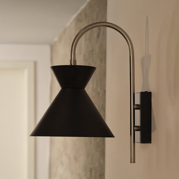 OSRAM Φωτιστικό τοίχου Decor Waist, ατσάλι, μαύρο, E27, βύσμα, Μαύρο, Σαλόνι / τραπεζαρία, Μέταλλο, σύγχρονο