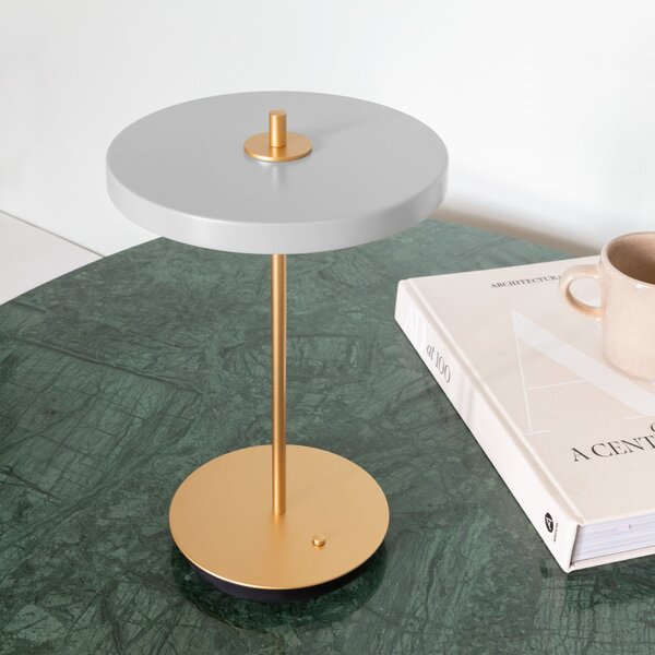 UMAGE LED φορητή λάμπα Asteria Move γκρι/ορείχαλκος 31cm, ρυθμιζόμενος, Γκρι, Σαλόνι / τραπεζαρία, Μέταλλο, σχεδιασμός