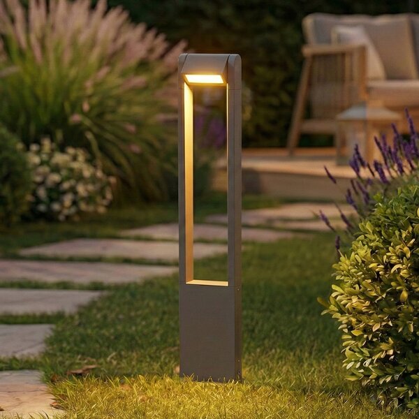 Lindby LED φωτιστικό διαδρόμου Meloni, ανθρακί, 65cm, IP65 περιστρεφόμενο, Μαύρο, Αλουμίνιο, σύγχρονο