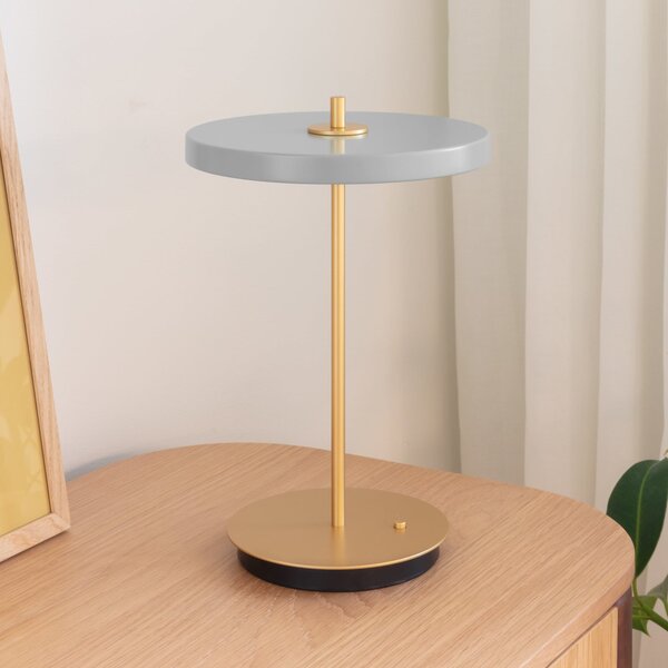 UMAGE LED φορητή λάμπα Asteria Move γκρι/ορείχαλκος 31cm, ρυθμιζόμενος, Γκρι, Σαλόνι / τραπεζαρία, Μέταλλο, σχεδιασμός