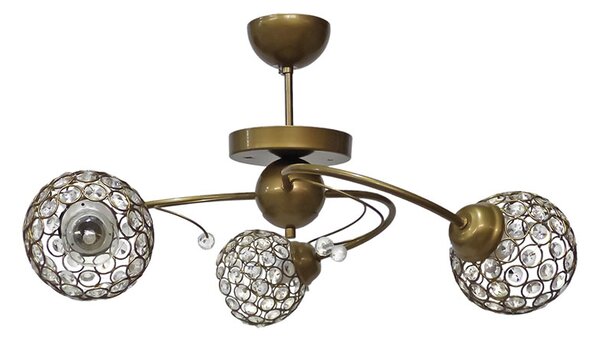 Φωτιστικό Οροφής Τρίφωτο Heronia Chris Bronze 01-0360