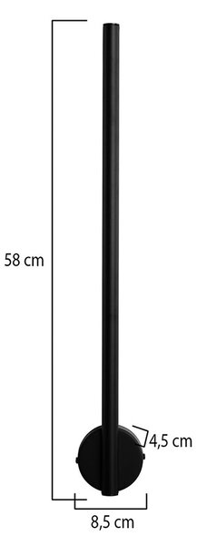 Απλίκα Τοίχου LED Heronia Line Black 01-0426