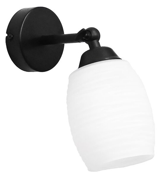 Απλίκα Τοίχου Heronia Barrel Black/White 01-0395