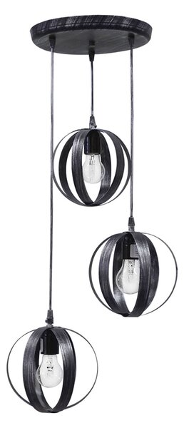 Φωτιστικό Οροφής Τρίφωτο Heronia Lama Black 34-0085