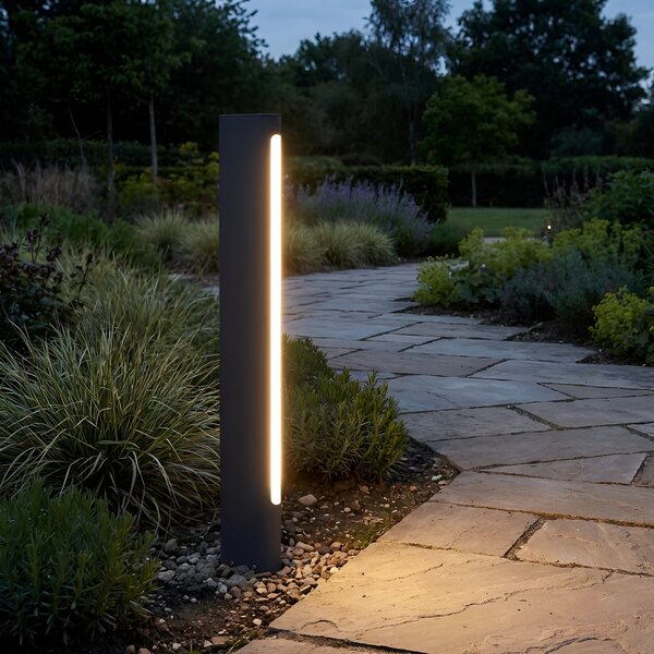 Lucande LED φωτιστικό διαδρόμου Celiora, 80 cm, ανθρακί, 3.000 K, Μαύρο, Αλουμίνιο, σύγχρονο