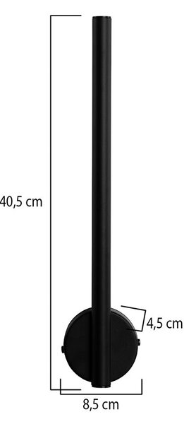 Απλίκα Τοίχου LED Heronia Line Black 01-0427