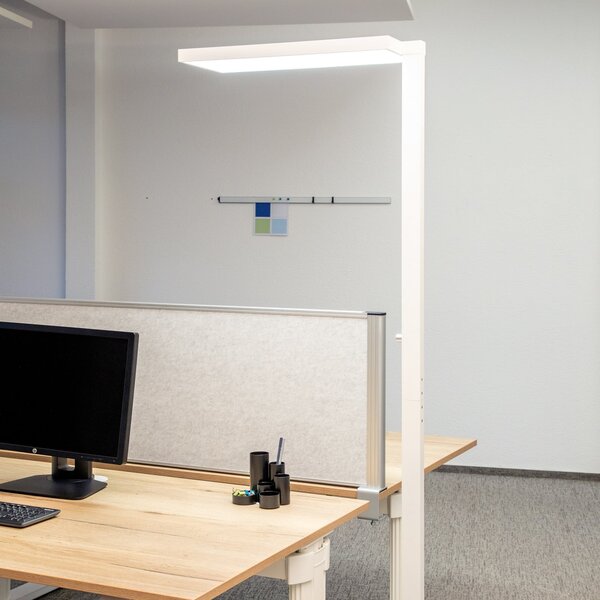 Maul Λάμπα γραφείου LED MAULjura, λευκή, αλουμίνιο, 196,5 cm, 4000 K, ρυθμιζόμενος, Λευκό, Μελέτη / Γραφείο, Αλουμίνιο, σύγχρονο