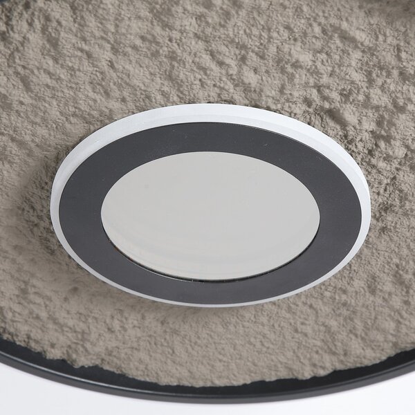 Searchlight Φωτιστικό οροφής LED Lumadisc, μαύρο, Ø 41 cm, μέταλλο/σιλικόνη, ρυθμιζόμενος, Μαύρο, Σαλόνι / τραπεζαρία, Μέταλλο, σύγχρονο