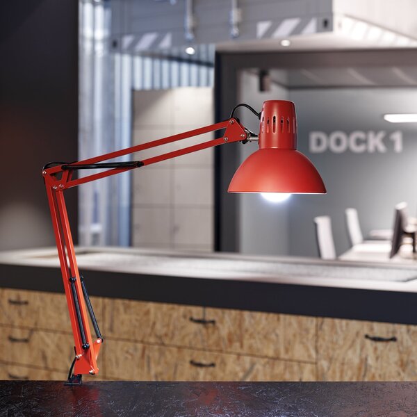 Maul Λάμπα LED MAULstudy, κόκκινη, ατσάλι, ύψος 44 cm, E27, Κόκκινο, Μελέτη / Γραφείο, Μέταλλο, Τραπέζι Γραφείο