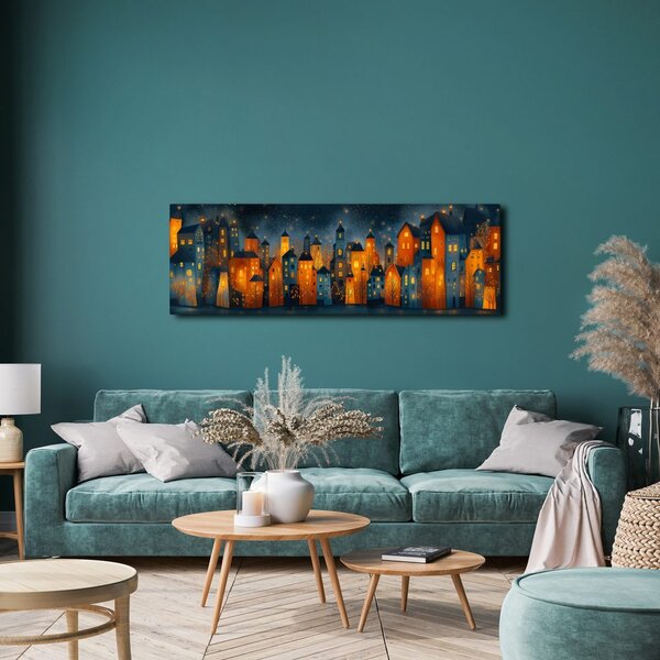 Πίνακας σε καμβά εορταστικό νυχτερινό τοπίο