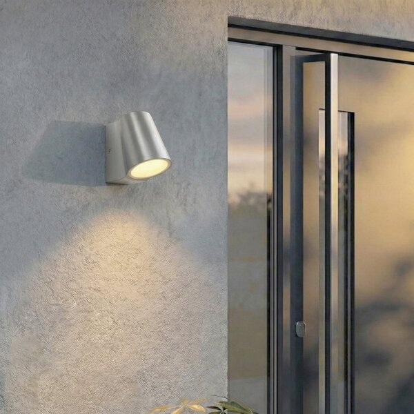 Lindby LED εξωτερικός φωτισμός τοίχου Illuvia, αλουμίνιο, IP54, Μεταλλικό, Αλουμίνιο, σύγχρονο