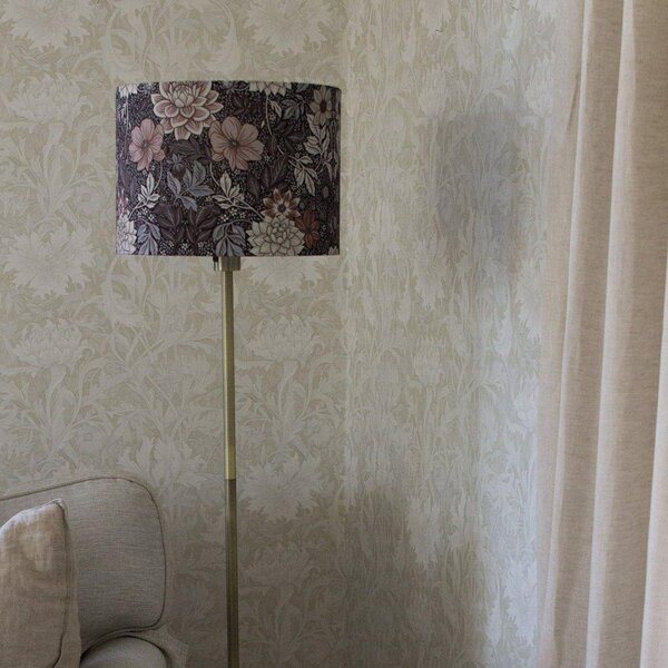 PR Home Φωτιστικό δαπέδου Amy, Dahlia καφέ/χρυσό, ύψος 150 cm, ύφασμα, E27, Καφέ / Σκουριάς, Σαλόνι / τραπεζαρία, Ύφασμα / Κλωστοϋφαντουργία