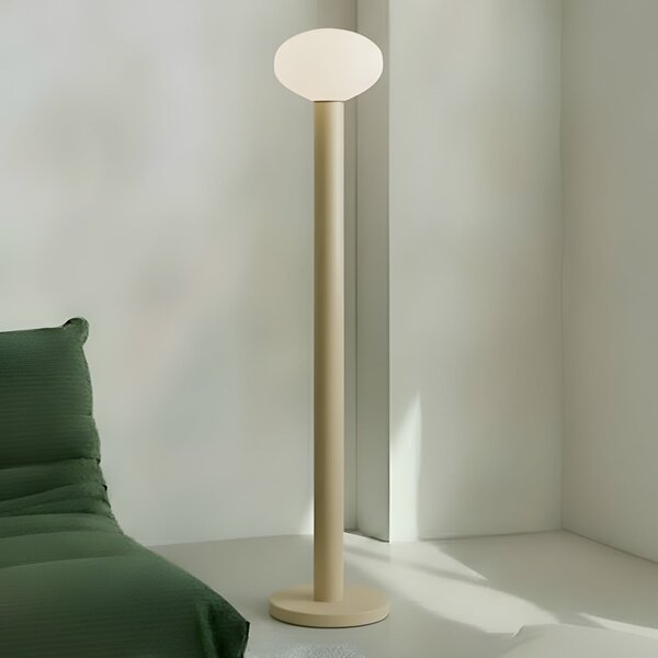 ALDEX Φωτιστικό δαπέδου Flo, μπεζ, ύψος 138 cm, 1 λάμπα, γυαλί, Μπεζ, Σαλόνι / τραπεζαρία, Μέταλλο, σχεδιασμός