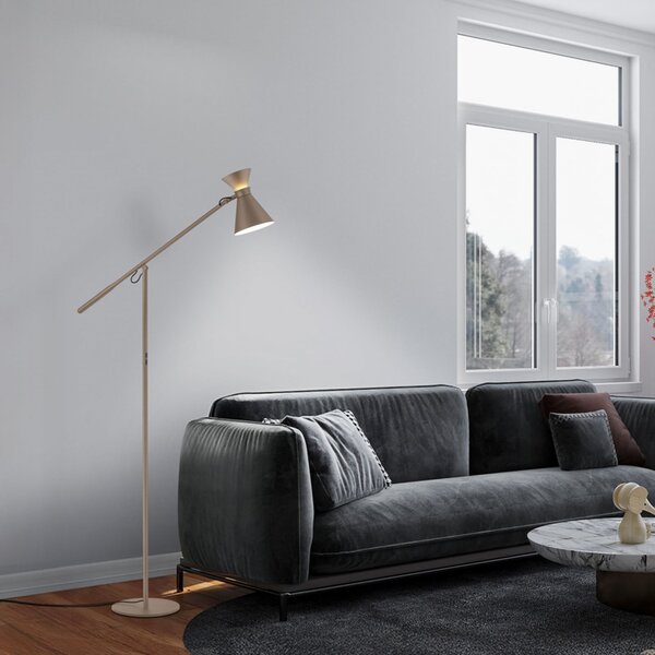 Helestra LED-Stehlamp LUK, καφέ, ρυθμιζόμενο ύψος, ρυθμιζόμενη ένταση φωτισμού, ρυθμιζόμενος, Καφέ / Σκουριάς, Μελέτη / Γραφείο, Αλουμίνιο