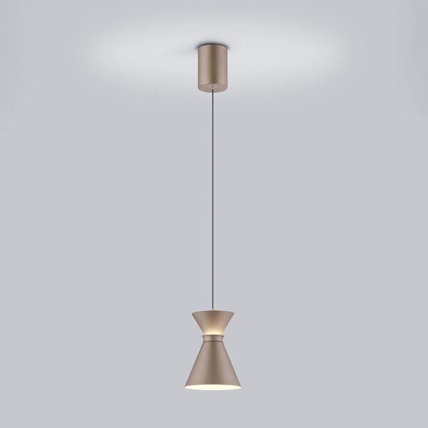 Helestra LED κρεμαστή λάμπα LUK, καφέ, 1 φως, ρυθμιζόμενη ένταση φωτισμού, ρυθμιζόμενος, Καφέ / Σκουριάς, Κουζίνα, Αλουμίνιο