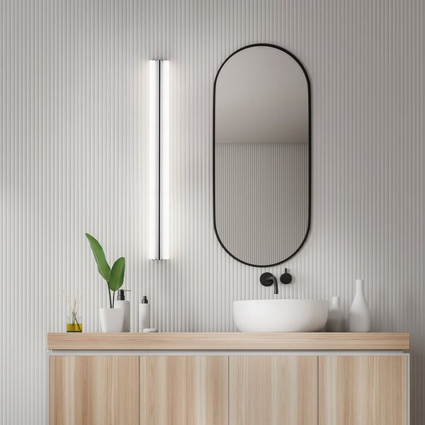Helestra LED καθρέφτης LOOM, μήκος 90 cm, χρώμιο, IP44, Μεταλλικό, Μπάνιο, Μέταλλο