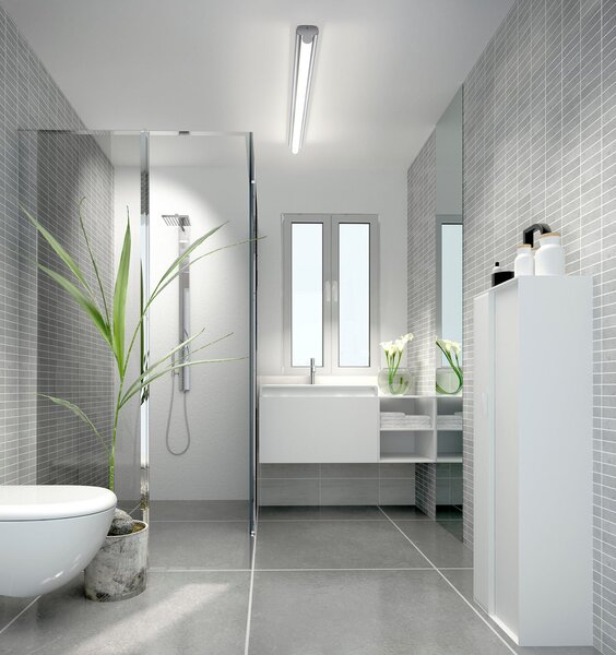 Helestra Φωτιστικό LED LOOM 2, μήκος 120 cm, IP44, CCT, Μεταλλικό, Μπάνιο, Πλαστικό