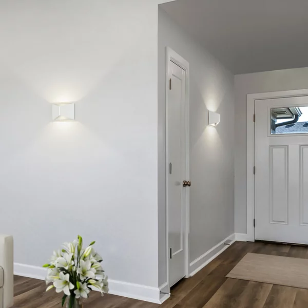 Helestra LED απλίκι VID, λευκό, up/down, IP65, ρυθμιζόμενος, Λευκό, Μελέτη / Γραφείο, Αλουμίνιο