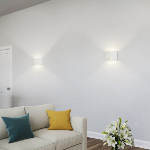 Helestra LED απλίκι VID, λευκό, up/down, IP65, ρυθμιζόμενος, Λευκό, Μελέτη / Γραφείο, Αλουμίνιο