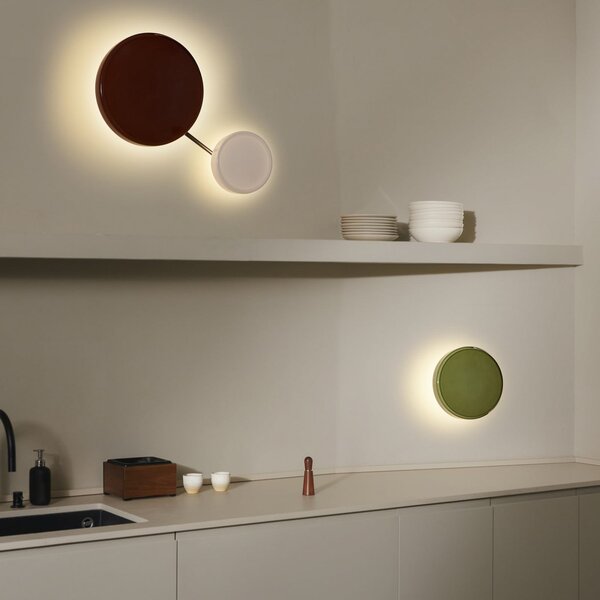 MARSET LED απλίκα Caramel, πράσινο, Ø 28 cm, TRIAC, γυαλί, ρυθμιζόμενος, Πράσινο, Σαλόνι / τραπεζαρία, Γυαλί, σχεδιασμός