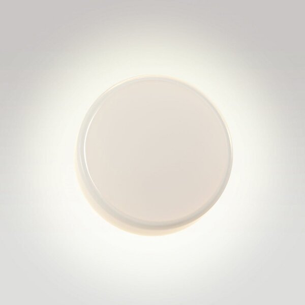 MARSET LED-Επιτοίχιος φωτιστικός Caramel, οπαλίτης, Ø 38 cm, TRIAC, γυαλί, ρυθμιζόμενος, Λευκό, Σαλόνι / τραπεζαρία, Γυαλί, σχεδιασμός