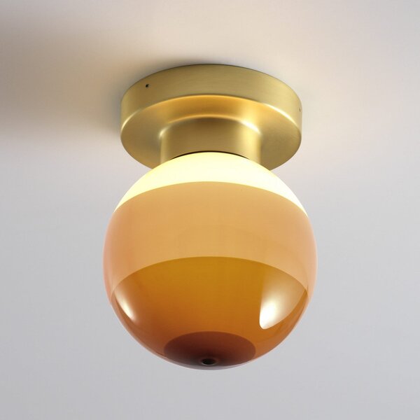 MARSET LED-Wandlampe Dipping Light A2, κρεμ/ορείχαλκος, ρυθμιζόμενος, Μπεζ, Σαλόνι / τραπεζαρία, Μέταλλο, σχεδιασμός, Σφαίρα