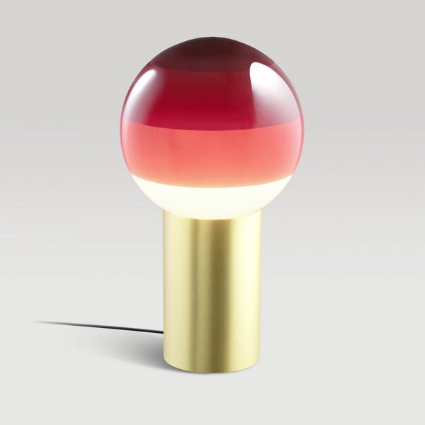 MARSET Επιτραπέζια λάμπα Dipping Light, ύψος 22 cm, κόκκινο/ορείχαλκος, Κόκκινο, Σαλόνι / τραπεζαρία, Γυαλί, σχεδιασμός