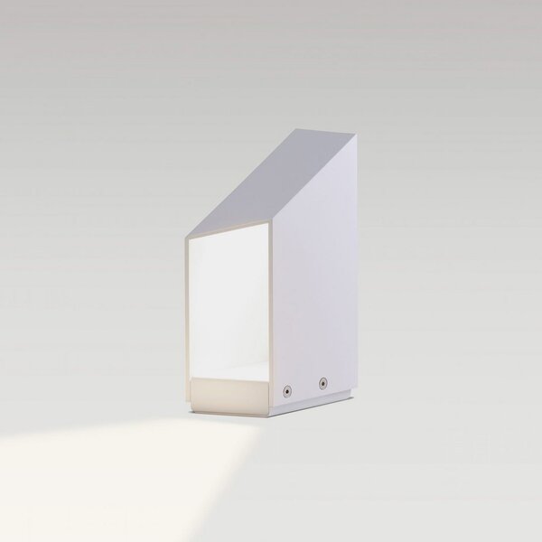 MARSET LED-Sockellampe Domus, ύψος 26 cm, λευκό, αλουμίνιο, ρυθμιζόμενος, Λευκό, Αλουμίνιο, σχεδιασμός