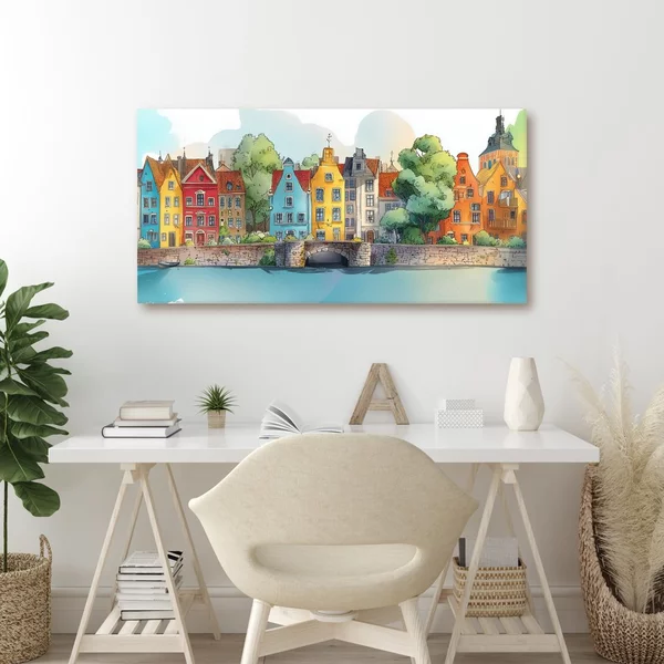 Πίνακας σε καμβά γραφικό αστικό τοπίο