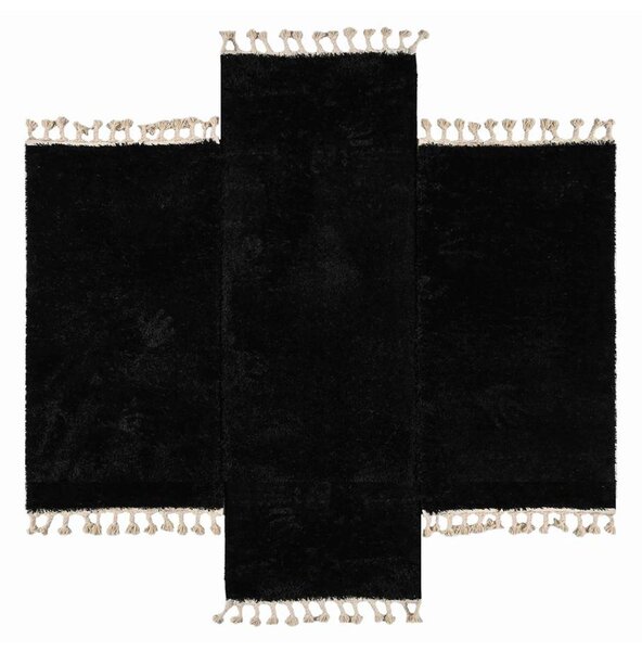 Χαλιά Κρεβατοκάμαρας (Σετ 3τμχ) Polcarpet Silky Shaggy Black