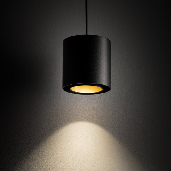 Nowodvorski Lighting Κρεμαστό φωτιστικό Point Duo, μαύρο/χρυσό, χάλυβας, Ø 13 cm, GU10, ρυθμιζόμενος, Μαύρο, Σαλόνι / τραπεζαρία, Μέταλλο, σύγχρονο