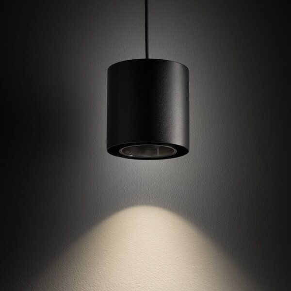 Nowodvorski Lighting Κρεμαστό φωτιστικό Point Duo, μαύρο, ατσάλι, Ø 13 cm, GU10, ρυθμιζόμενος, Μαύρο, Σαλόνι / τραπεζαρία, Μέταλλο, σύγχρονο