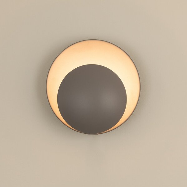 Globen Lighting Φωτιστικό τοίχου ORBIT, γκρι, μέταλλο, Ø 30 cm, Γκρι, Σαλόνι / τραπεζαρία, Μέταλλο, σύγχρονο