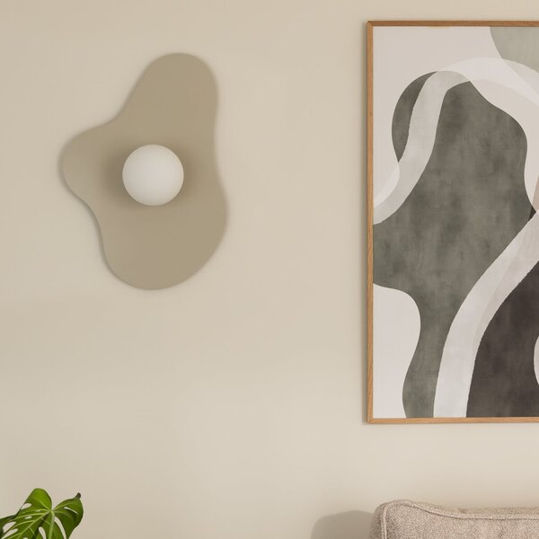 Globen Lighting Φωτιστικό τοίχου ILLUSION, μπεζ, γυαλί, 60 cm, Μπεζ, Σαλόνι / τραπεζαρία, Γυαλί, σύγχρονο