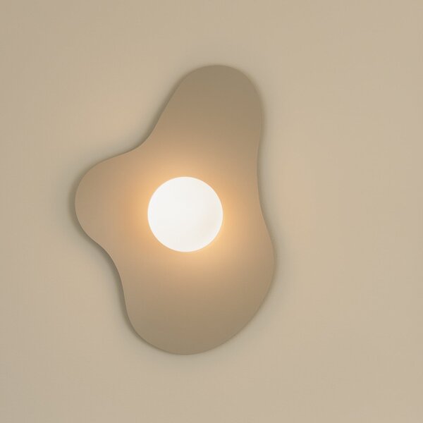 Globen Lighting Φωτιστικό τοίχου ILLUSION, μπεζ, γυαλί, 60 cm, Μπεζ, Σαλόνι / τραπεζαρία, Γυαλί, σύγχρονο